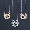 Stainless Steel Lucky Horseshoe Pendant Necklace Horse Girl Necklaces for