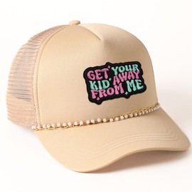 Get Your Kid Away from Me Patch 3 Inches Funny Mental Health, Play Sports Humor Iron On/Sew On Embroidery Fabric Applique Patches for Trucker Hats Clothes Backpack DIY Accessories Friends Mom Gifts