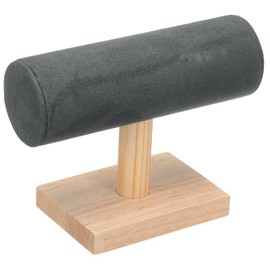 sourcing map Bracelet Holder Display, Wooden Bracelet Watch Scrunchie Holder Stand T-Bar Jewelry Organizer Stand for Boutiques, Stores, Showcases and Home (Deep Grey)