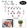 6 Sheets Face Stickers for Crafts, Funny Eyes Eyebrows Nose