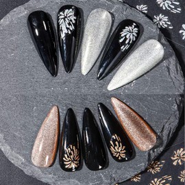 Flywindy 6 Sheets Spark Pattern Nail Art Stickers 3D Self-Adhesive Colorful Celebration Sparks Nail Decals Cheering Flame Spark Pattern Nail Stickers for Girls Women DIY Nail Supply