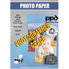 PPD 50 Sheets Inkjet Super Premium Satin Semi Gloss Photo Paper 8x10 68lbs 255gsm 10.5mil Microporous Professional Photographer Grade Instant Dry Fade and Water Resistant (PPD-95-50)