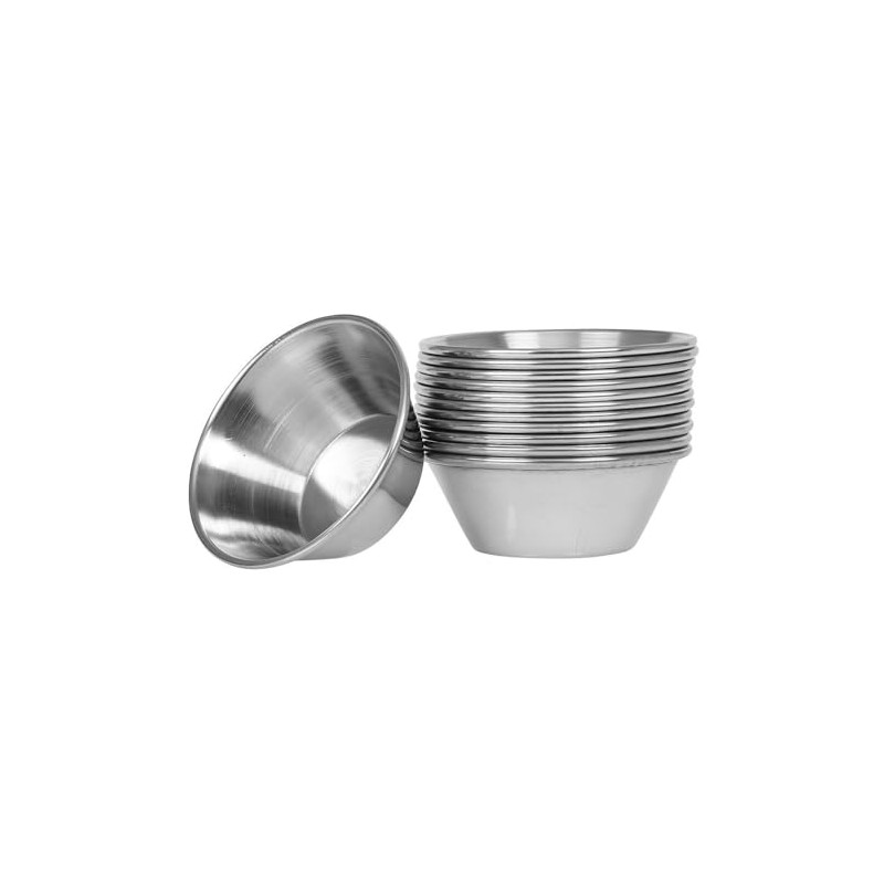 Stainless Steel Ramekins, 1.75 Ounce, Stackable (12 Pcs)
