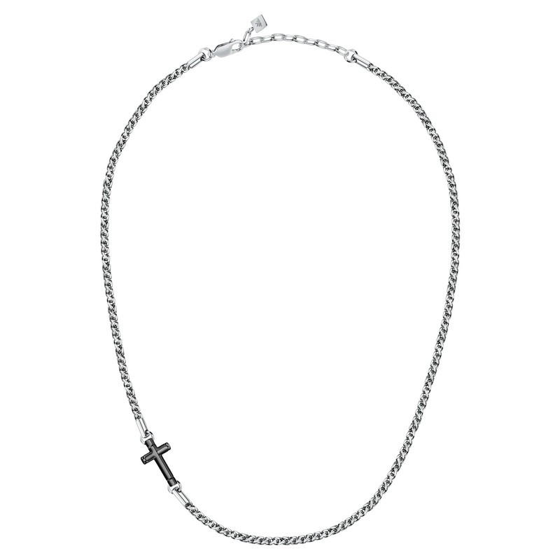 Morellato Cross SKR61 Men's Necklace Steel Black IP, Alloy Steel