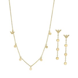 Emporio Armani EGS3064SET Women's Necklace Earrings Stainless Steel Gold-Coloured, Stainless Steel, No Gemstone