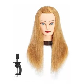Training Head Maniqui Cabeza Cabello Natural Rubio 55cm Training Head
