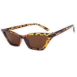 TECH-LINE-DIRECT FASHION ACCESSORIES Leopard Small Cat Eye Sunglasses Vintage Square Shade Women Eyewear
