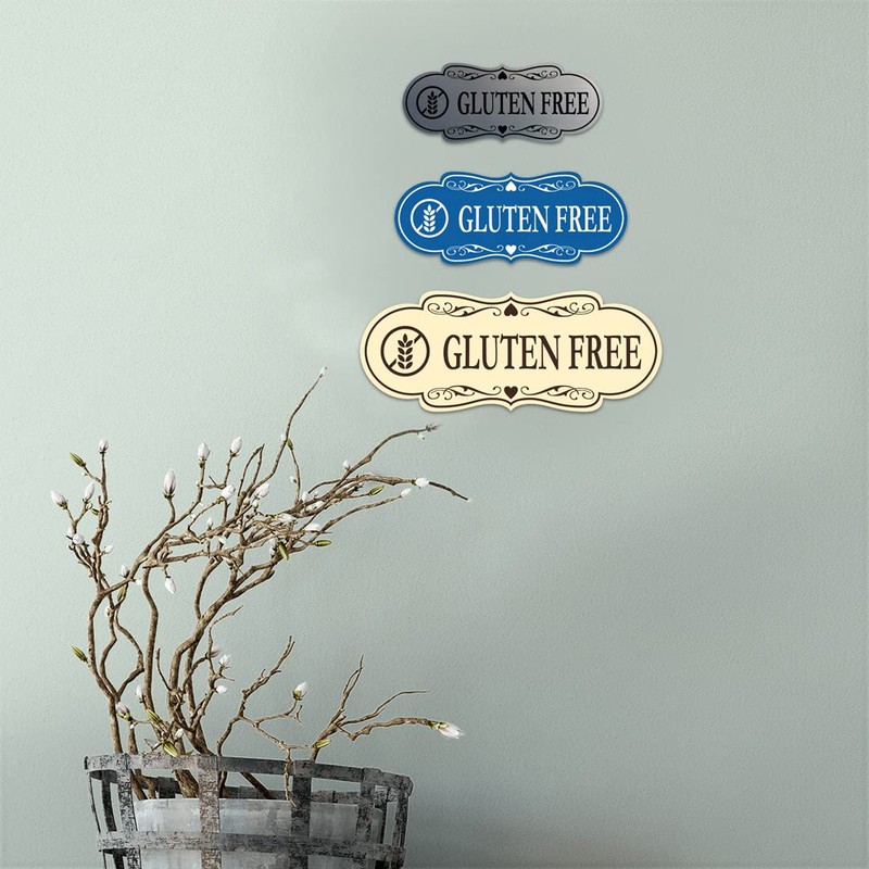 Designer Gluten Free Sign (Black) - Medium
