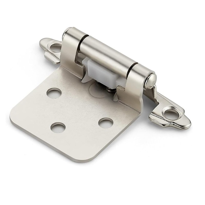3 Pair -6 Pcs 1/2" Overlay Matte Silver Cabinet Hinges