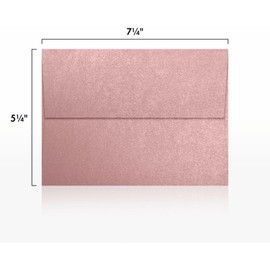 LUXPaper A7 Invitation Envelopes | Peel & Press | 5 1/4" x 7 1/4" | Misty Rose Metallic - Sirio Pearl | 84lb. Text | 500 Qty