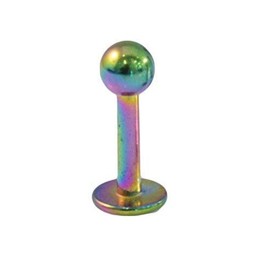 Vault 101 Limited Stainless Steel REARLESCENT/Rainbow Ball Labret Lip Piercing Stud Monroe Tragus Helix Cheek (1.2mm (16g), 6 MM)