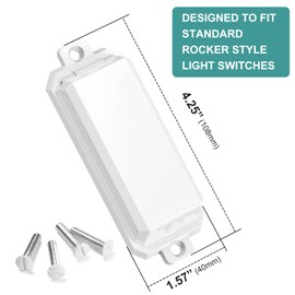 CLYMENE Light Switch Cover Guard, Child Proof Wall Switch Cover Keeps Lights or Switches from Being Accidentally Turned ON or OFF, Rocker Style (White, 4 Pack)