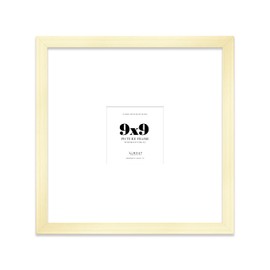 9x9" Square Picture Frame, Display Pictures 5x5" With Mat or 9x9" Without Mat, Wall Hanging & Free Standing Photo Frame, Gold, 1 Pack
