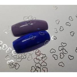 Unbranded 20pc Tiny metal silver heart nail charms, small craft hearts, bendable to shape