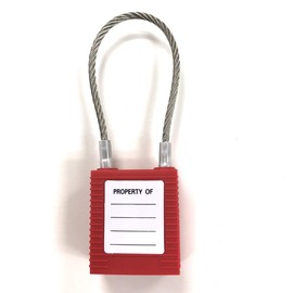 Saffron Cable Padlock for Lockout, red
