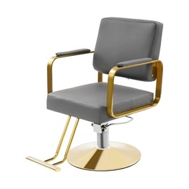Barber Salon Chair, 360° Swivel, Stainless Steel, 440lbs Load
