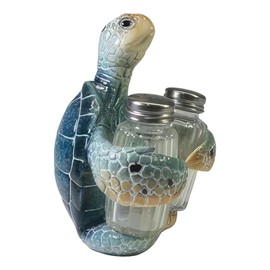 ICE ARMOR 6" H Blue Sea Turtle Salt & Pepper Shaker Holder Statue Sculpture Ornament Decoration Home/Room Decor Ideas