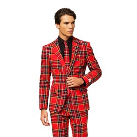 OPPOSUITS Fun Ugly Christmas Costumes For Men - Complete Xmas Suit: Includes Jacket, Pants and Tie