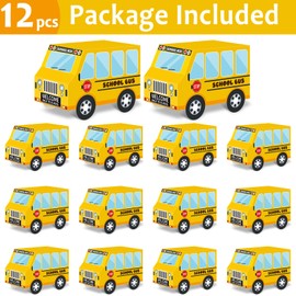 24 PCS School Bus Party Treat Boxes Back to School Party Favor Boxes Supplies First Day of Yellow School Bus Candy Treat Box for Kids Birthday Gift Welcome Back to School Classroom Party Decorations