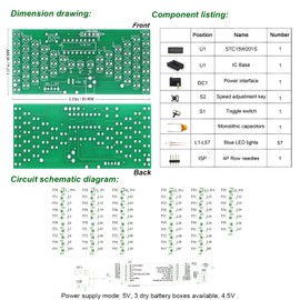 Yidab Electronic DIY Soldering Practice Learning Project,Interesting Self Soldering Assembled Electronic Hourglass KIt,LED Lights Simulate Sand Drop,Adjustable Speed (3IN1-SL)