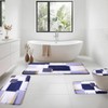 Blue Memory Foam Bathroom Rug Sets 5 Piece, Absorbent Non-Slip