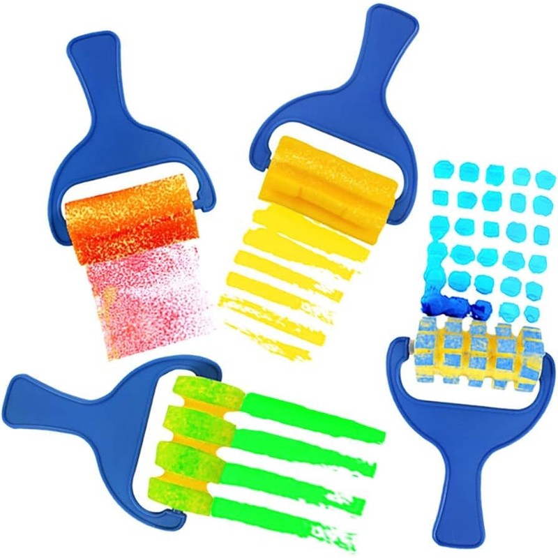 Drawing Sponge Roller Brush Roller,4Pcs Drawing Sponge Roller Paint Graffiti