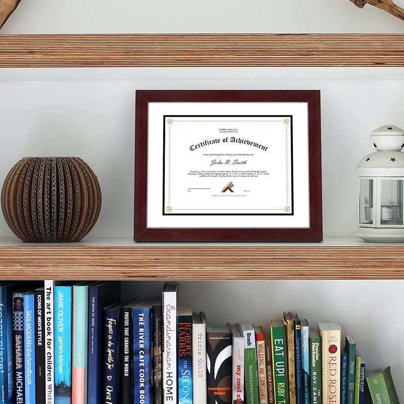 Golden State Art, 11x14 Diploma Frame - Mahogany Solid Wood