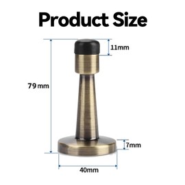 GIONAR Door Stop, Wall Mounted Door Stopper, Brass Door Stop for Skirtings, Zinc Alloy and Rubber Anti-Collision Door Stoppers for Home, Office, Hotel, Door Stops Indoors, Wooden and Wall Door Protect