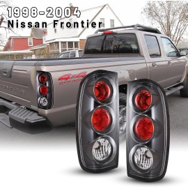 Wolfx Tail Lights Clear for 1998-04 Nissan Frontier Pickup Rear Brake Lamps Left+Right