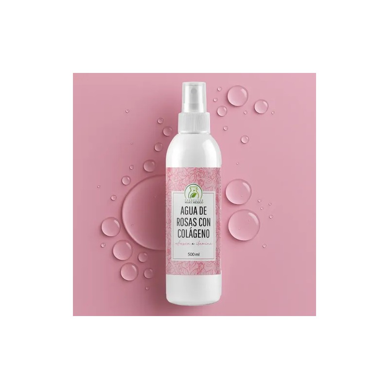 Agua De Rosas Con Colágeno Revitalizante Tónico Facial 500ml