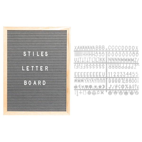 Stiles 12"x16" Felt Letter Board Sign Set, With 440 Plastic