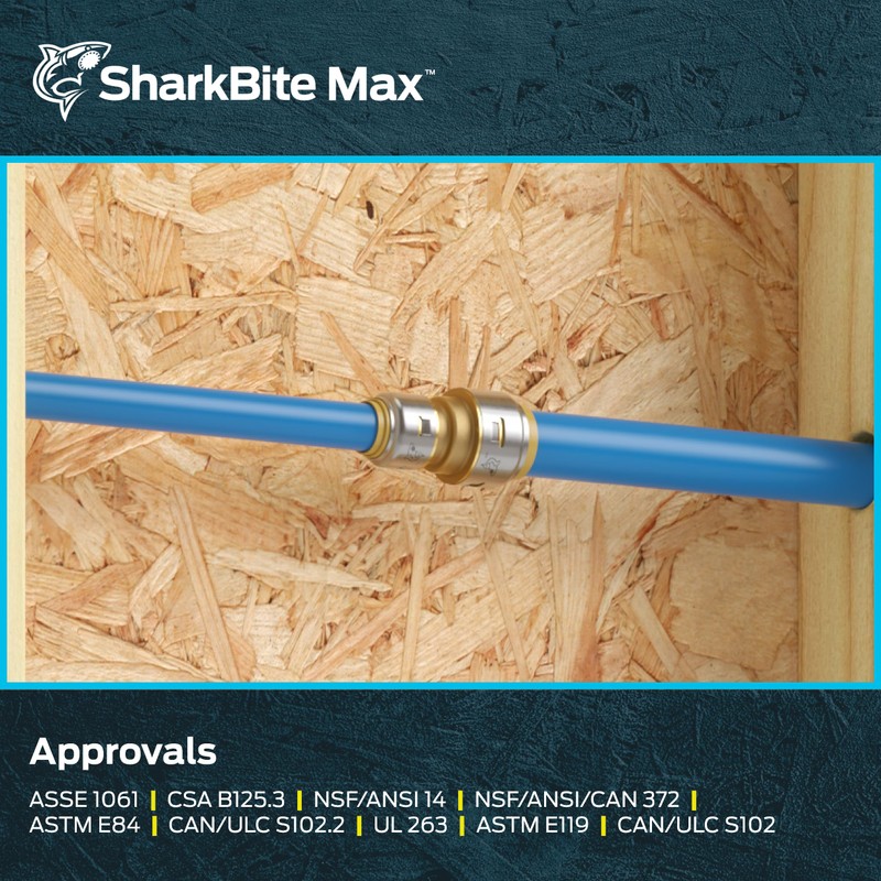 SharkBite Max 3/4 Inch x 1/2 Inch Reducing Coupling, Push
