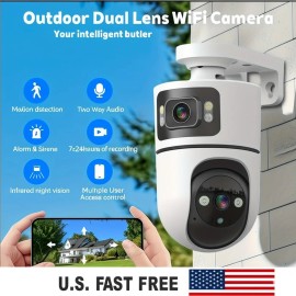 beenocam Smart Home Camera Dual Lens WiFi Security 2pcs Outdoor Color Night Vision