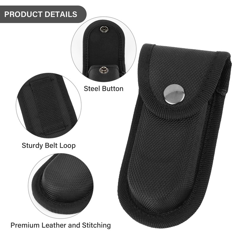 Nylon Pocket Knife Holder, 4'' Folding Knife Sheath with Snap