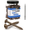 #8 Pocket Hole Screws 1-1/4 Inch, 640Pcs Coarse Thread Wood