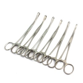 LAJA IMPORTS AUTOCLAVABLE PACIFATED Stainless Steel Spong Forceps 7.5" Curved 6/PK Instruments