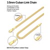 ASDULL 925 Sterling Silver 3.5mm Cuban Chain Necklace for Men