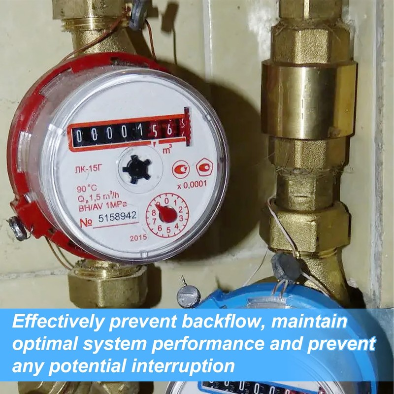 Backflow Preventer 1 1/2 Inch Brass, Anti-Backflow Check Valve, Vertical