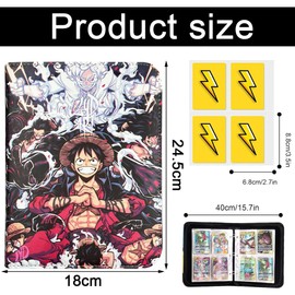 Anime Cards Scrapbook, 50 Pages 400 Card Capacity, Trading Card Album Carry Bag, PU Portable Waterproof Card Holder, Album for Collecting Playing Cards for Children