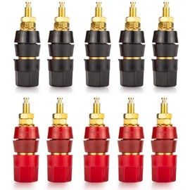 CLDIY 10 Pieces 4 mm Banana Plug Socket Plated Terminal Binding Post Power Amplifier Speaker Terminal Plug