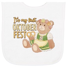 inktastic It's My First Oktoberfest Teddybear Baby Terry Cloth Bib White 46858
