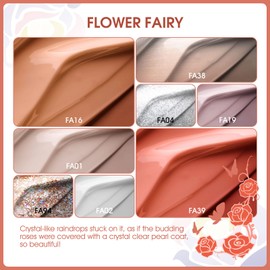 ROSALIND Semi-Permanent Nail Polish Set (8pcs) Semi-Permanent Nail Polish Kit Semi-Permanent UV LED Nails Manicure Set,Mini Nude