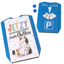 Glückskatze Parking Disc with Saying "Ein guter Zeitpunkt zum Chillen eine niedliche Parkscheibe für Katzenbesitzer lustige Katze Frauen Glückskra" Ice Scraper Birthday Car Accessories