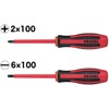 VESSEL 9602PS Megadora Insulated Screwdriver 2-piece Set, Anti-Shock, VDE Standard