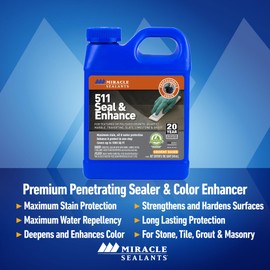 Miracle Sealants 511 Seal & Enhance Premium Enhancing Sealer for Stone & Tile, Quart