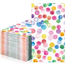 wearage 100 Pcs Polka Dots Guest Napkins Watercolor Dots Paper Napkins Disposable Beverage Cocktail Picnic Hand Towel for Wedding Baby Shower Birthday Holiday Party Supplies Table Decor