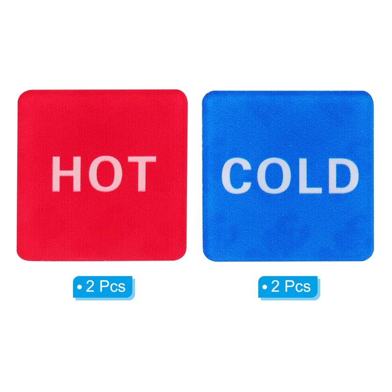 PATIKIL Self Stick Hot/Cold Water Label, 4 Pairs/8 Pack Acrylic