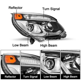 SOCKIR OE Style Projector Halogen Headlight Assembly Compatible with 2016 2017 Chevy Equinox Factory Headlamp Right Passenger Side