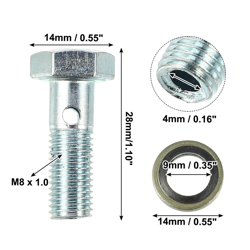 QUARKZMAN Set of 2 Universal Car Banjo Bolt Brake Adaptor