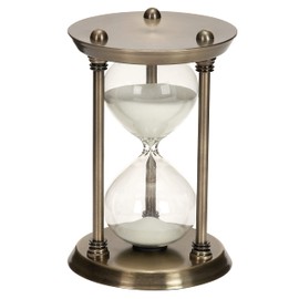 Deco 79 Metal Timer Hourglass Sand , 6" x 6" x 9", Brass